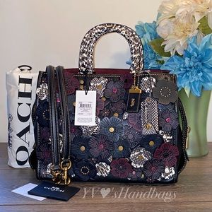 **SOLD**RARE Coach Rogue With Snakeskin Tea Rose